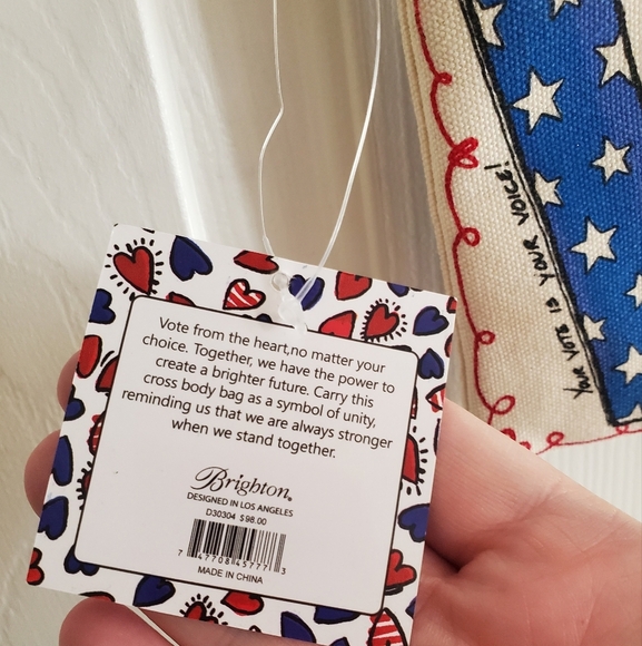 NWT BRIGHTON 2024 VOTE ELECTION DAY POUCH BAG SHOULDER CROSSBODY RED WHITE BLUE - Picture 6 of 15